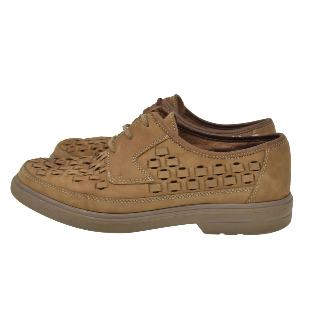 *SIOUX Men’s Sz 8 Brown Leather Weave Stitch Shoe